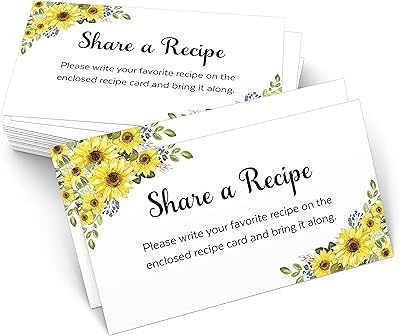321done tournesol demander une carte de recette (lot de 50) 3,5