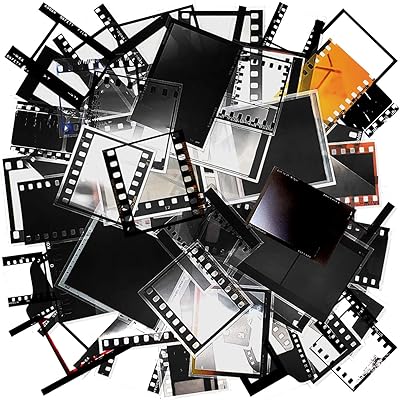 100 feuilles d'autocollants décoratifs de film d'appareil photo vintage, ruban de scrapbooking, autocollant