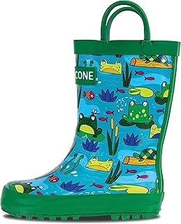 Bottes de pluie à poignées à enfiler avec des motifs amusants