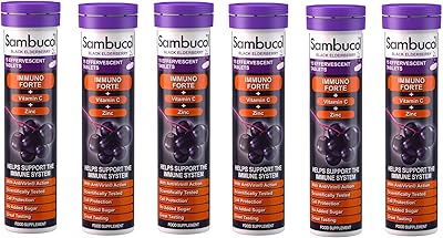 Comprimés effervescents sambucol immuno forte de sambucol : mûres, vitamine c, zinc, antioxydants