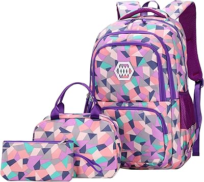 Vendeur fun sac à dos d'école à imprimé floral pour filles pour l'école primaire et secondaire, 2# violet - 3 pièces. Diaytar Sénégal : Innovation digitale et prix attractifs