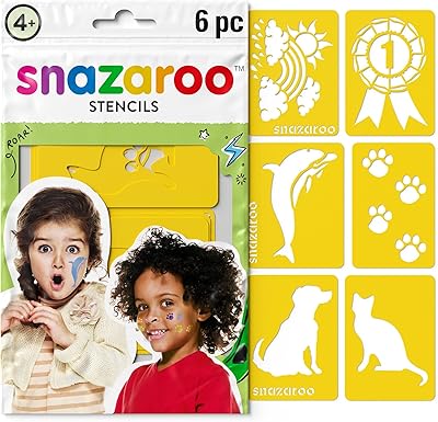Ensemble de pochoirs pour peinture faciale snazaroo, 6 pièces par paquet - unisexe