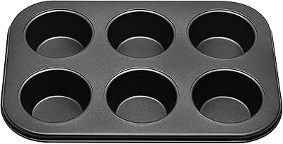 Plaque à muffins antiadhésif rk, 6 pièces, 26 cm, noir