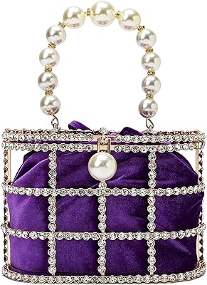 Petit sac à main pour femme avec perles et diamants pour mariages bals