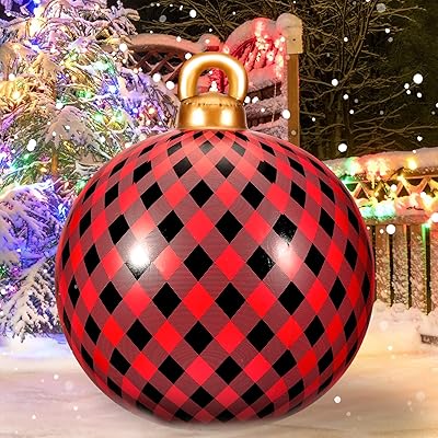 Boule de noël gonflable de 24 pouces, décorations de boule gonflable de noël