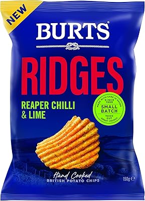 Croustilles britanniques cuites à la main burts ridges, piment reaper et citron vert