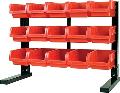 Rack de rangement de table performance tool 15 bacs w5186, rouge