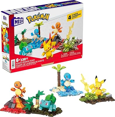 Ensemble de construction d'équipe mega pokemon kanto region, jouets de construction pour enfants