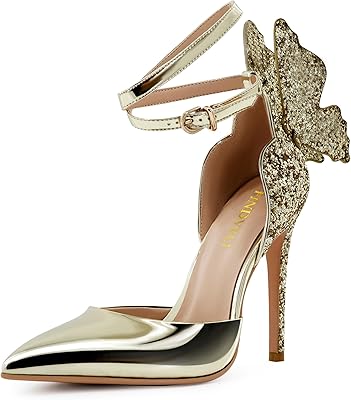 Or talons hauts papillon dos sexy bout fermé brillant bride