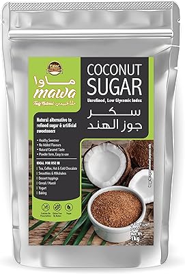 Sucre de noix de coco biologique mawa 1 kg | poudre de noix de coco naturelle | fonctionne comme une alternative au sucre raffiné avec un goût naturel de caramel | sac refermable. Diaytar Sénégal : Des produits pour toute la famille à prix cassés