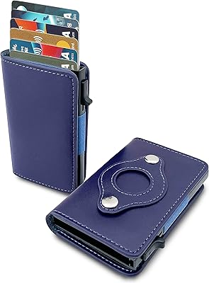 Portefeuille porte-cartes airtag pour homme cuir véritable avec poche pour billets et fermeture