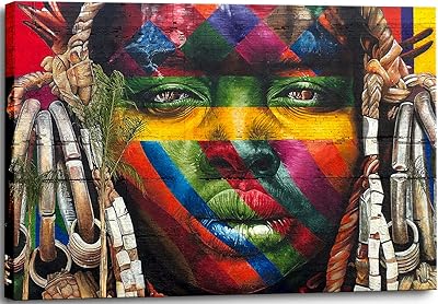 Art mural au design afro-américain moderne à motif abstrait par un artiste