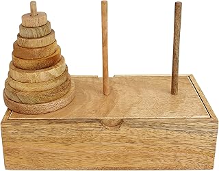 Jeu de puzzle mathématique en bois iplay avec 9 anneaux de la tour