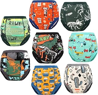 Paquet de 8 sous-vêtements d'entraînement pour tout-petits pour garçons et filles, pantalons d'apprentissage