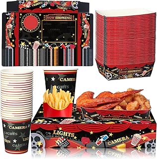 Ensemble de fournitures de fête pour soirée cinéma plateaux à collations cinéma