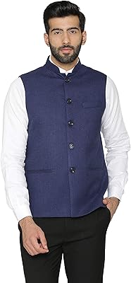 Veste en tweed de laine nehru festive et décontractée wnie pour hommes