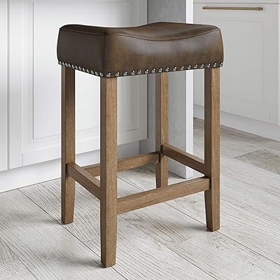 Tabouret de table de cuisine en bois nathan james hayley nailhead hauteur