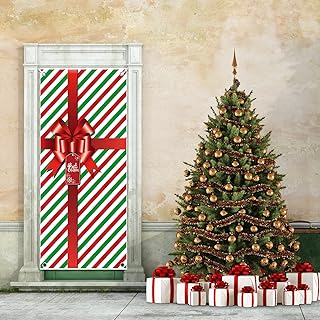 Couverture de porte de noël à suspendre paquet cadeau décoration pour d'entrée