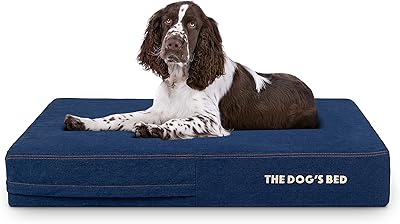 Lit pour chien orthopédique en denim bleu the dogs bed, lit pour chien