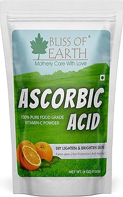 Bliss of earth poudre d'acide ascorbique pure de qualité alimentaire riche en vitamine