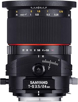 Objectif inclinable samyang 24 mm f3.5 pour appareils photo canon - distributeur agréé