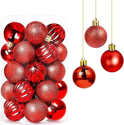 Boules de sapin de noël anos ensemble de boules rouges incassables pour décorations