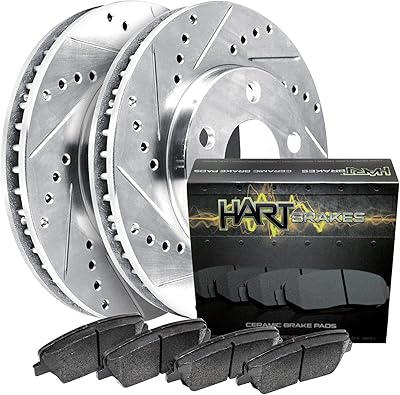 Plaquettes de frein arrière en céramique perforée argentée hart breaks compatibles avec lexus