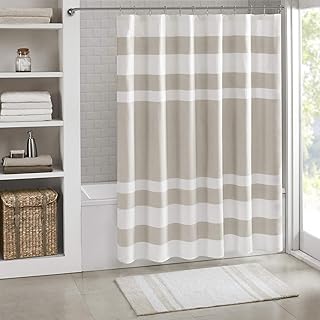 Rideau de douche en tissu gaufré madison park spa avec contrôle de l'humidité