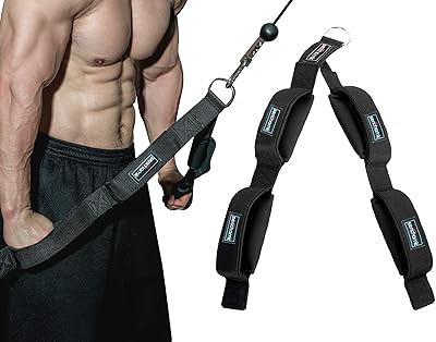 Fixation de câble de corde triceps pour salle de sport 2 poignées intégrées