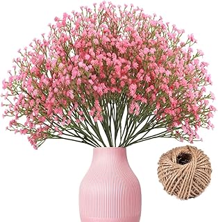 Fleurs artificielles paquet de 12 fleurs artificielles avec 1 corde bouquets gypsophile au