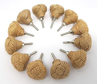 Lot de 12 boutons de tiroir pour étagères en corde jute monkey