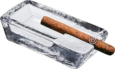 Cendrier en verre cristal robuste fabriqué à la main pasabahs (2,7 lb, l)