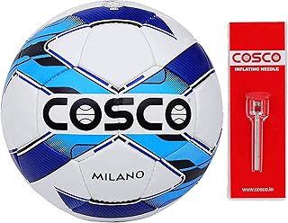 Ballon de football cosco milano, taille 5 (blanc/bleu/noir)