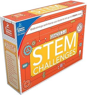 Carson dellosa steam challenges learning card pack, 30 projets scientifiques, kits steam