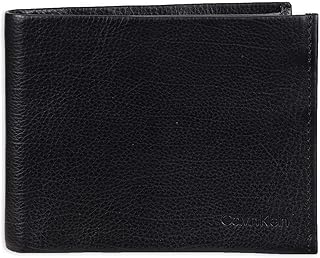 Portefeuille à deux volets rfid calvin klein pour hommes, noir, noir, taille unique