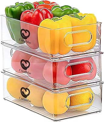 Coralblue bacs de rangement pour réfrigérateur bacs empilables récipient alimentaire fruits et légumes. Shopping en ligne au Sénégal ? Pensez Diaytar !