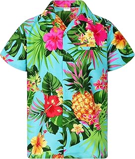 Chemise hawaïenne pour hommes funky casual boutonnée à manches courtes design