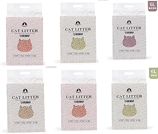 6 paquets de litière agglomérante biodégradable pour chat au parfum doux et absorbant