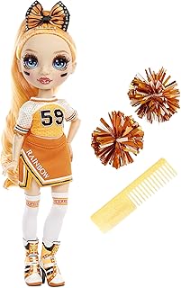 Poupée rainbow high poppy rowan de cheer - poupée pom-pom girl orange élégante