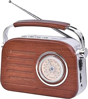 Radio portable rétro fm/am/sw bajaria avec bluetooth et usb (finition en bois)