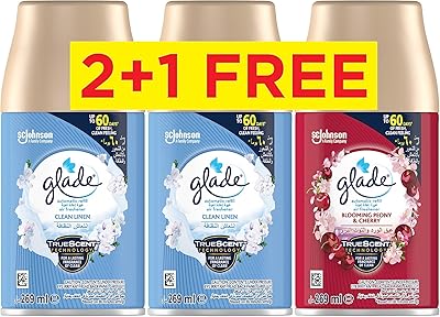 Désodorisant automatique sc johnson 2 clean & 1, parfum pivoine, lot de 3