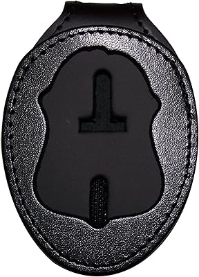 Porte-badge à clip de ceinture fbi avec poche et chaîne (découpe pf39)