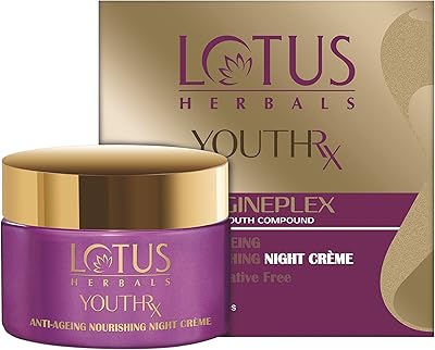 Crème de nuit nourrissante anti-âge eutherx de lotus herbals, blanche