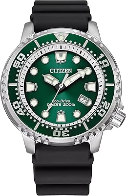 Montre eco-drive analogique citizen pour homme avec bracelet en caoutchouc promaster marine