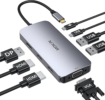 Support de chargement pour ordinateur portable à double écran hub usb c écran