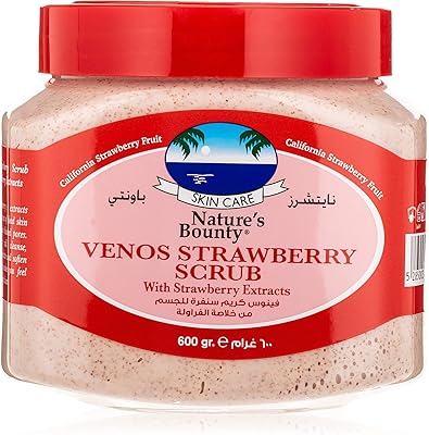 Nature's bounty venus crème exfoliante exfoliante visage et corps à la fraise, 600