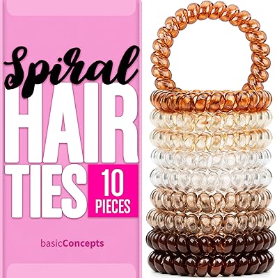 Élastiques à cheveux en spirale (10 pièces), élastiques à cheveux torsadés pour cheveux épais, élastiques à cheveux pour queue de cheval pour femmes (différentes couleurs), élastiques à cheveux sans rides, élastiques à cheveux mobiles pour tous les types de cheveux avec spirale en plastique. Shopping en ligne au Sénégal ? Pensez Diaytar !