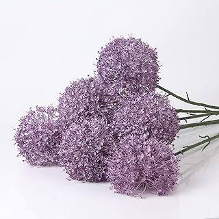 6 grandes fleurs artificielles boule de d'oignon décoratives