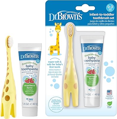 Ensemble de brosses à dents d'entraînement dr. brown's pour nourrissons et tout-petits
