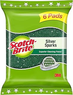 Serviettes de nettoyage scotch-brite silver sparks 2,75 x 4 (paquet de 6)